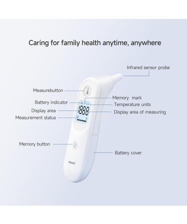 yuwell Ear Thermometer for Kids and Adult Digital Infrared Thermometer Ideal for Home Use Instant Accurate Reading and Fever Alarm Batteries and Storage Case are Included YHT101 - Buy Online on GoSupps.com
