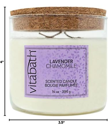 Vitabath Lavender Chamomile Scented Candle - Luxury Aromatherapy 3 Wick Candle for Relaxation | Long Lasting 30 Hour Burn | 14 oz Glass Jar | Perfect Gift for Women & Men - Buy Online on GoSupps.com