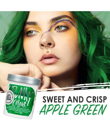Punky Apple Green Semi Permanent Hair Dye - Vegan, PPD and Paraben Free - Vibrant Color Transformations - Easy Application - Long-Lasting Results - 3.5oz - Buy Online on GoSupps.com