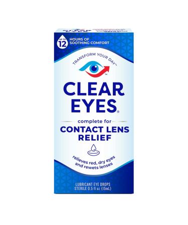 Clear Eyes Contact Lens Relief Eye Drops, 0.5 Fl Oz 0.5 Fl Oz (Pack of 1)