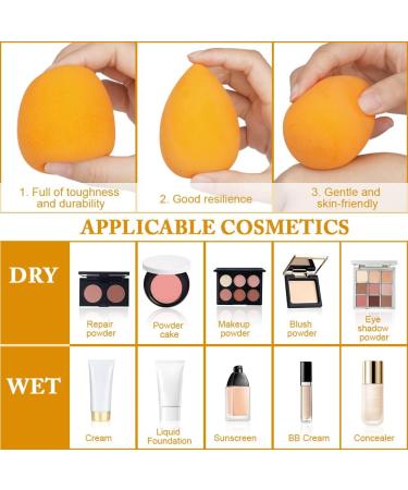6Pcs Neon Makeup Sponges Blender Set for Cream, Liquid, and Powder - Professional Beauty Sponge for Foundation Blending - Dry & Wet Use - AUAUY - Buy Online on GoSupps.com