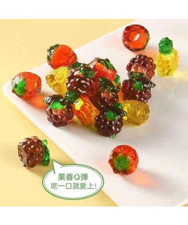 4D Fruit Gummy Candy Gummies Pineapple Soft Candy Fruit Juice Fudge Strawberry Grape Fruity Sweets Healthy Nutritious Dessert Wedding Candies New Year Candy Casual Snacks Gift (Pineapple 6bag) Pineapple 6bag - Buy Online on GoSupps.com