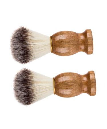 Healeeved 2 piece of razor brush shaving accessories wooden handle shaving brush hairdressing fry brush beard shaving brushes hairdressing needs shaving brush for men