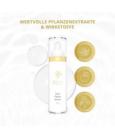  BeautyFokus Anti-wrinkle serum | Natural vegan anti-aging cosmetic for face neck and d collet with hyaluronic acid 9 highly concentrated active ingredients 30 ml Made in - Buy Online on GoSupps.com