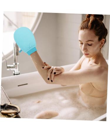 MAGICLULU Moufles Exfoliant Moussant pour Bain et Bain Taille Ajustable Bleu Doux pour Peau Unisexe Nettoyage Corps et Massage Spa - Buy Online on GoSupps.com