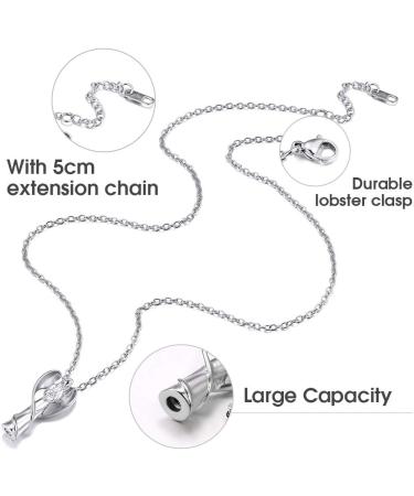 Personalized Prosteel Urn Chain Necklace - Memorial Ash Pendant with Cross/Maria/Life Tree - 18k Gilded Stainless Steel - 55cm/50cm Chain - Buy Online on GoSupps.com