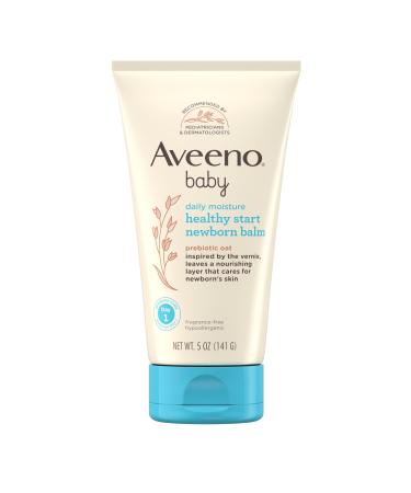 Aveeno Baby Healthy Start Nourishing Newborn Balm Hypoallergenic Baby Skin Balm with Prebiotic Oat Leaves a Nourishing Layer to Care for Newborn Skin Fragrance-Free 5 oz