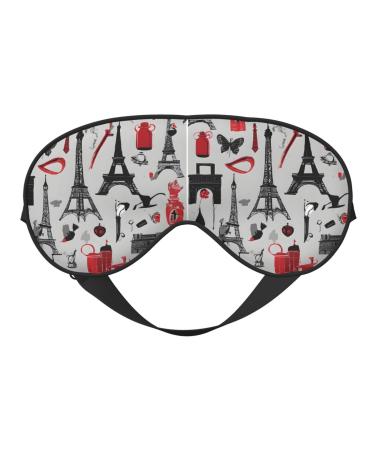 Sleep Mask Eye for Women Men Reusable Soft Blackout Eye Masks Covers for Night Better Sleep Travel Camping Road Trip Essentials Gifts for Him Her - French Fashion Model Ferrets