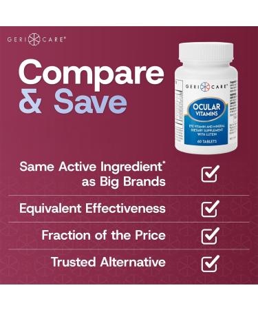 GeriCare Ocular Vitamins, Eye Vitamins and Minerals with Lutein, Dietary Supplement Tablets, 60 Count (Pack of 1) - Buy Online on GoSupps.com