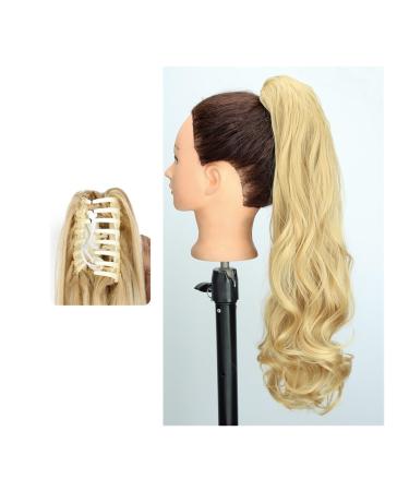 Ponytail Extension Pony Tail Hair Extension 24" Long Wavy Ponytail Extensions Claw Clip in Ponytail Natural Wave Pony Tail Synthetic Hair Pieces for Women Ponytail Hairpiece for Women (Color : 22 24INCH 60CM 22