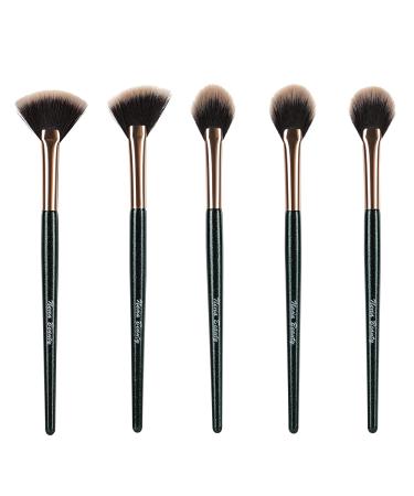 Fan Brushes,Highlighting Make Up Brushes, Soft Makeup Brush Cosmetic Applicator Tools for Face Highlighting,Buffing and Blending with Powder Blush Cream Cosmetics Blusher Highlighter Applicator Eyeshadow Brush Fan-5pcs