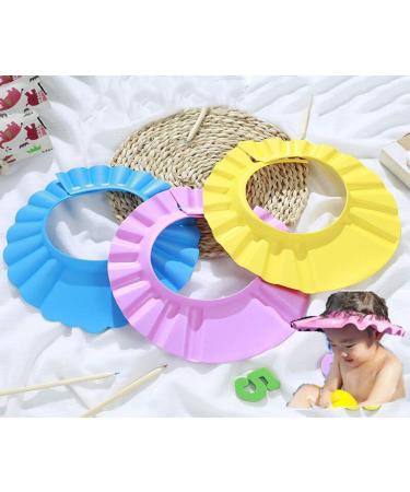 Baby Safe Shampoo Shower Bathing Wash Hair Shield Hat Protection Soft Cap Adjustable Visor Keep The Water Out of Their Eyes & Face Toddler Kids Children 1PCS (Yellow)