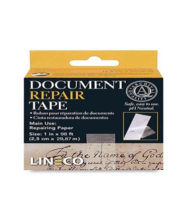 Lineco 1 Inch X 98 Feet. Archival Self Adhesive, Transparent Document  Repair Tape with Neutral pH. Pressure Sensitive. Non-Yellowing and  Removable with Solvents, Conversational, Framing, Craft, DIY. Set of 1