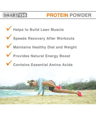 Smart138 Vanilla Pea Protein Powder - Vegan, Gluten-Free, Dairy-Free, Non-GMO, Keto Friendly - Natural BCAAs - 1000g / 2.2lbs - USA/Canada (Pack of 1) - Buy Online on GoSupps.com
