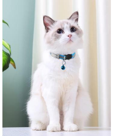 Tagme Cat Collar - 2 Pack Sky Blue with Safety Clasp & Bell Custom Name & Phone Number Adjustable 18-31 cm for Cats - Buy Online on GoSupps.com