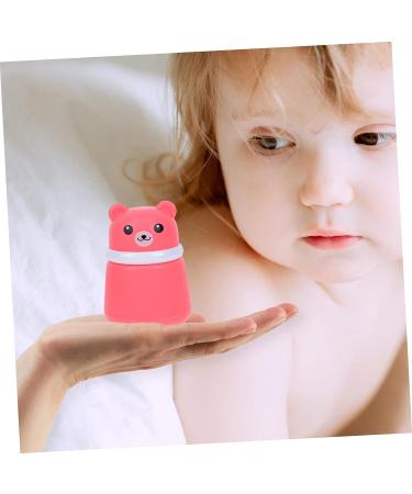 PLAFOPE 2pcs Bear Powder Puff Box | Travel Baby Powder Container Set - Pink | Food Grade PP | Baby Powder Lotion, After-Bath Powder, Sponges | 10X7CM - Buy Online on GoSupps.com