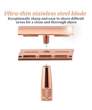 Premium Stainless Steel Safety Razor for Men | Double Edge & Single Blade - Perfect Close Shave - Buy Online on GoSupps.com