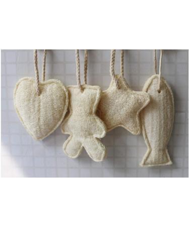 Natural Loofah Sponge-Fun Shaped 4 Pieces.