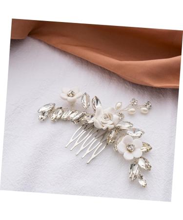 DOITOOL Floral Hair Comb Wedding Bride Hair Comb Bride Hair Accessories Flower Hair Comb Hair Accessories for Wedding Rhinestone Hair Accessories Hair Side Comb Manual Miss Veil - Buy Online on GoSupps.com