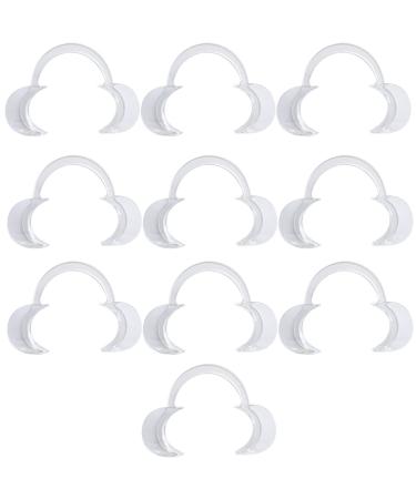 10 Pack C-Shape Dental Cheek Retractor Dental Mouth Opener Lip Retractor for Teeth Whitening Mouth Guard - Clear Size M