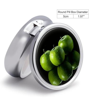 Travel Pill Box - 3 Compartment Portable Medicine Organizer with Green Fruits Design - Ideal for Purse & Pocket - Buy Online on GoSupps.com