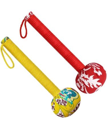 Manual Massage Hammer Colorful home body massage hammer long hand-held wormwood massage hammer for back pain to relieve back pain (color: 2pcs a size: 26cm) 26cm 2PCs A