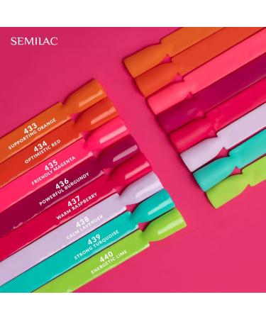 SEMILAC 433 Supporting Orange Nail UV Gel Polish | Long Lasting and Easy to Apply | Soak off UV/Led | Perfect for Home and Professional Manicure and Pedicure 7 ml - Buy Online on GoSupps.com