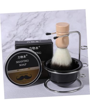 Beavorty Shaving Foam Bowl & Badger Brush Set - Essential Men's Grooming Kit for Travel | Black 12x8.5cm - Buy Online on GoSupps.com