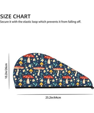 Shop Hair Towel Wrap - Quick-Drying Turban with Button | Colorful Mushroom Design - Buy Online on GoSupps.com