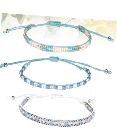 VALICLUD 6 Pcs 1 Bohemia Style Bracelets Bohemian Style Bracelets Womens Bracelets Handmade Bracelets Bohemian Bangles Strand Bracelet Anklets for Women Miss Three Piece Suit Beads 6 6cm Blue - Buy Online on GoSupps.com