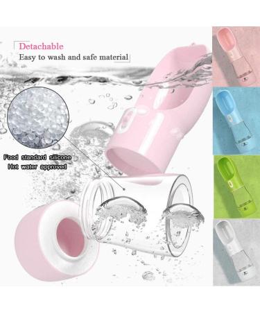 MAOCG Dog Water Bottle with Food Container - Multifunctional & Portable Dispenser for Walking - Combo Cup for Drinking & Eating - Pink - Buy Online on GoSupps.com