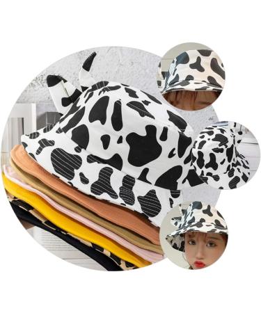 SOIMISS Cow Bucket Hat Reversible Fisherman-Cap with Cute Horn Ears Cotton Summer Sun Cap Hat for Women Teen Girl - Buy Online on GoSupps.com