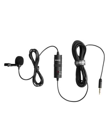 BOYA BY-M1 3.5mm Electret Condenser Microphone with 1/4" adapter for Smartphones iPhone DSLR Cameras PC
