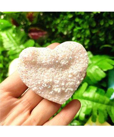 Natural Magic 1PCS 45-55mm Natural Heart-Shaped Raw Quartz Crystal Cluster Specimen Angel Aura Gem Home Decor ERBDRGAZ