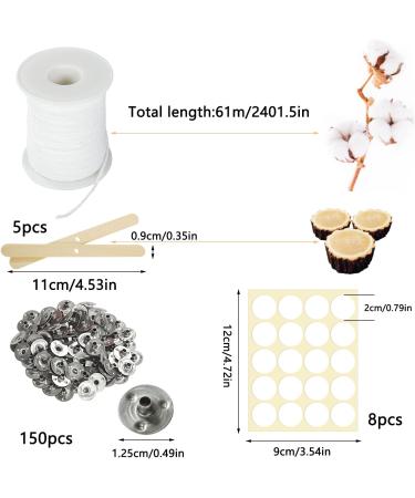 61m Cotton Candle Wicks Set | 150 Wicker Wicks for DIY Candle Making Easter Crafts & Aromatherapy - International Shipping - Buy Online on GoSupps.com