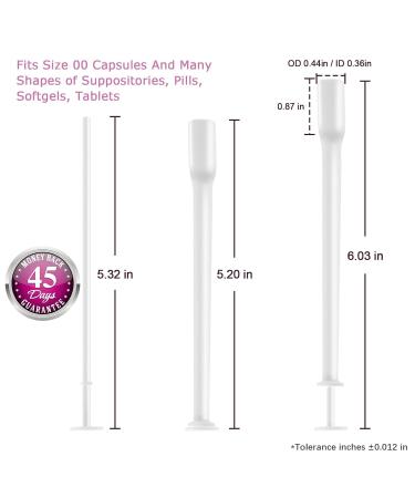 Nieteyrue 20-Pack Disposable Suppository Applicators for Women - Fits Size 00 Cap-sules - Feminine Care Applicators - Individually Wrapped - Buy Online on GoSupps.com