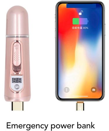 Facial Mist Sprayer Facial Sprayer Humidifier Rechargeable Portable Nano Mist Sprayer Facial Humidifier Power Bank Rose Gold 35 Ml - Buy Online on GoSupps.com