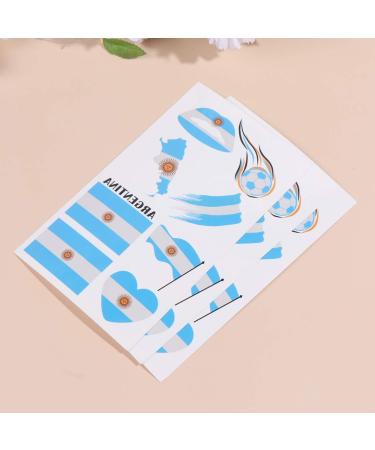 24 Sheets National Flag Body Stickers Temporary Face Tattoos Decal for Soccer Fans Sports (Argentina) - Buy Online on GoSupps.com