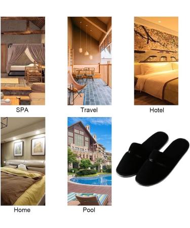 Teceyfeet 6 Pairs Disposable Hotel Slippers - Anti-Slip Terry Bathing Shoes Set for Travel | Size 42 EU - Perfect for Guests - Buy Online on GoSupps.com