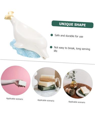 STOBAZA Dolphin Soap Dish Soapdish Soap Stand Soap Storage Rack Home Decor Bar Soap Holder Light House Decorations for Home Shower Soap Bath Sponges for Shower White Ceramics Box Animal White 22X14.5X10.5CM - Buy Online on GoSupps.com