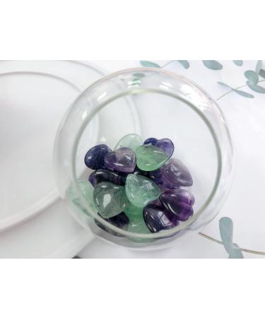 XIANNVXI 20 Pcs Natural Fluorite Crystal Heart Stones - Healing Gemstones for Energy Balancing and Meditation | Reiki Crystal Gifts - Buy Online on GoSupps.com