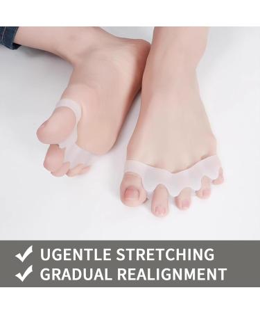 Silicone Toe Separators (2 Pair) - Toe Straighteners and Spacers for Curled, Overlapping Toes - Toe Stretcher for Toe Relaxation and Relief - Transparent Color - Buy Online on GoSupps.com