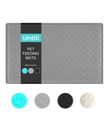 Umtiti bowl pad for dog cats (48x30cm gray) waterproof non-slip silicone dog bowl matt matt waterproof surface with edge dishwasher-resistant M-1PC gray M-gray - Buy Online on GoSupps.com