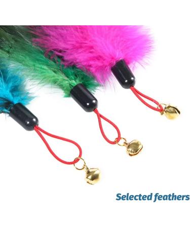 IOSPKKIO Pack of 10 Cat Feather Toys Replacement Cat Toy Magic Wand Refills with Storage Bag Cat Feather Refill Interactive Cats - Buy Online on GoSupps.com