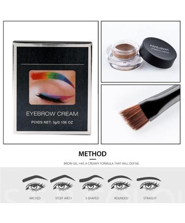 Eyebrow Cream Waterproof Eyebrow Gel Long Lasting Brow Pomade with Brush Natural Versatile Tinted Brow Gel Creates Natural Looking Brows for Holiday Parties Makeup (2#Dark brown) - Buy Online on GoSupps.com