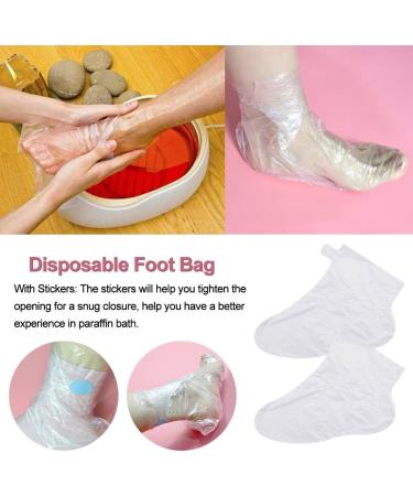 Paraffin Bath Liner Lot de 200 sacs de p dicure en poly thyl ne pour pieds plus grands Clear Booties USA et couverture pour le soin de la peau plus pais - Buy Online on GoSupps.com