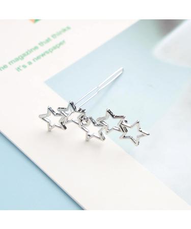 Yienate Stars Hair Clips Barrette Vintage Silver Cluster Star Hair Pin Hair Barrettes Metal Hoop Star Head Clip Bobby Pin Bridal Hair Accessories for Women Girls - Buy Online on GoSupps.com