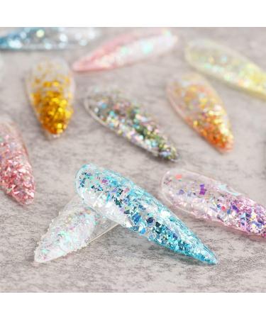 12 Grid Nail Art Foil Flakes & Glitter - Holographic Gold Silver Confetti for DIY Decoration - Buy Online on GoSupps.com