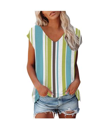 Short Sleeve T Shirts Clothing Woman T-Shirt Casual Black Clothing Top Women's Floral Pattern for Women Crop Tops Shirt Shirts Top Women's Summer Tank Top 2-green L