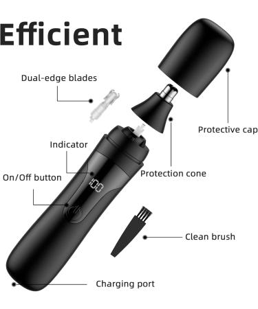 Rechargeable Nose Hair Trimmer | Painless Dual Edge Blades for Ear & Eyebrow - Easy Clean | International Shipping - Buy Online on GoSupps.com